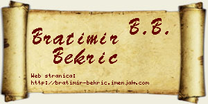 Bratimir Bekrić vizit kartica